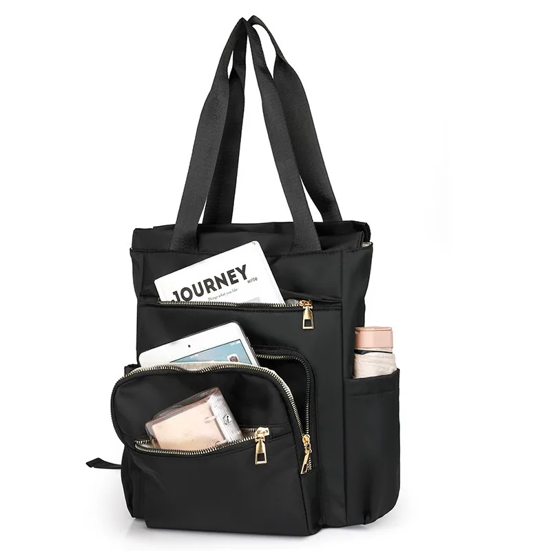 Zaino Casual da Donna, Borsa a Tracolla Impermeabile in Nylon, Zaino Grande Capacità per Scuola, Borsa da Viaggio alla Moda per Signore - immagine 2