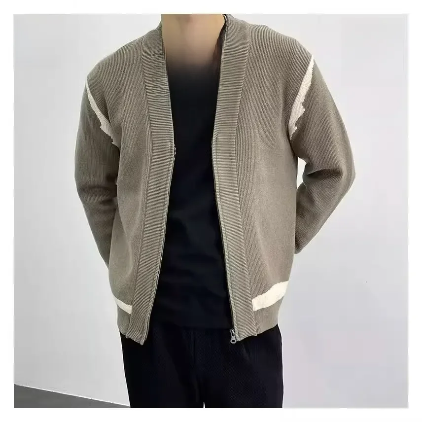 Mens Pure Cashmere Cardigan Waistcoat Autumn Winter V-Neck Young Knit Top High-End Jacket Vest Casual Sleeveless Sweater
