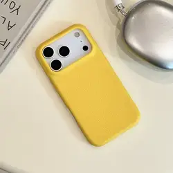 Vibrant Solid Color Soft PU Leather Phone Case with Large Hole Design - iPhone 15 Plus (Yellow)