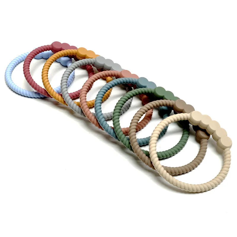 1/9pcs Children's Teether Silicone Animal Round Silicone Teether Teething Stick Baby Teething Bite Toys Bracelet