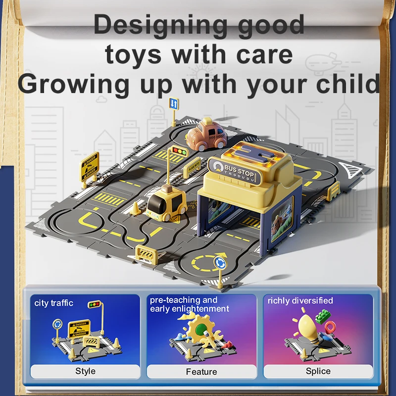Urban Puzzle Rail Car Children's Rail Car Toy Puzzle Small Train Electric Girl 3 Years 6 Boys New Year's Gift