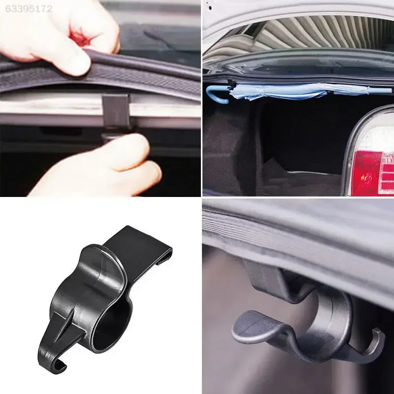 Umbrella Holder 2pcs Car Rear Trunk Umbrella Hanger Hooks Storage Organizer Towel Bag Hook Holder Bracket Universal Interior Accessories
