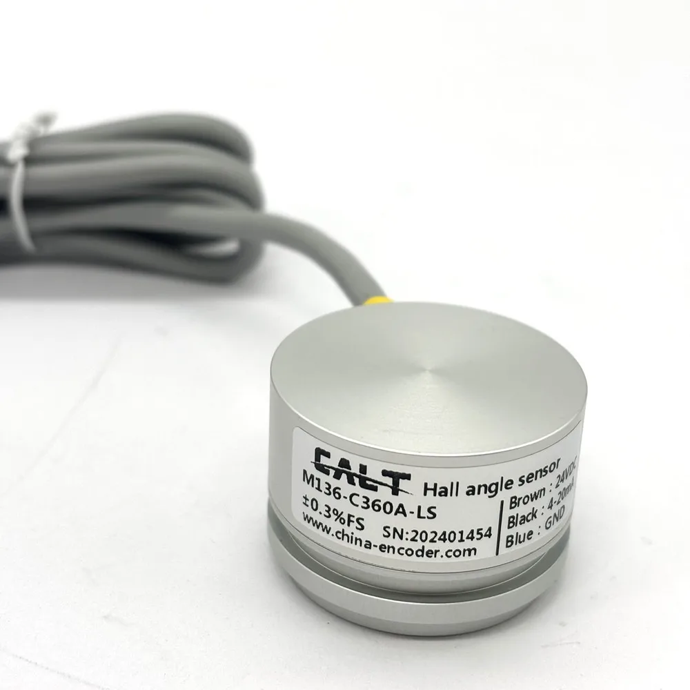 CALT 맞춤형 24V 전원 공급 장치 홀 각도 센서(4-20mA/SSI/SPI/0-5V/1-5V 출력, 90/180/270/360도) M136-C360A-LS