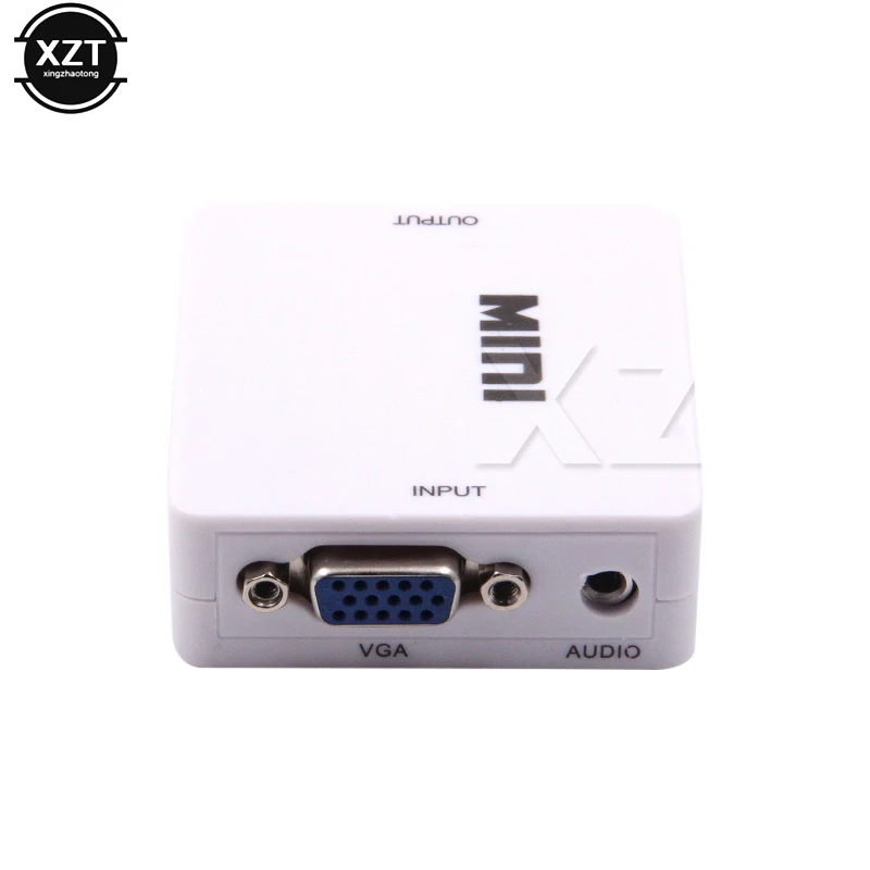 1080P MINI VGA to HDMI-compatible Converter With Audio VGA2 HDMI-compatible Video Box Adapter for Notebook PC for HDTV Projector