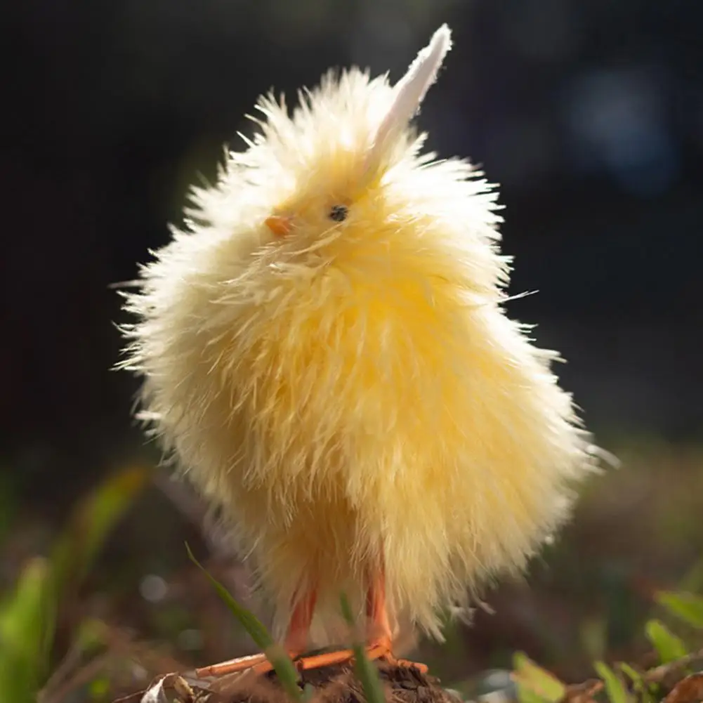 

Реквизит для свадебной Пасхальной сцены, пушистый реквизит для пасхального цыпленка, реалистичное украшение для цыпленка с искусственными перьями для пасхи