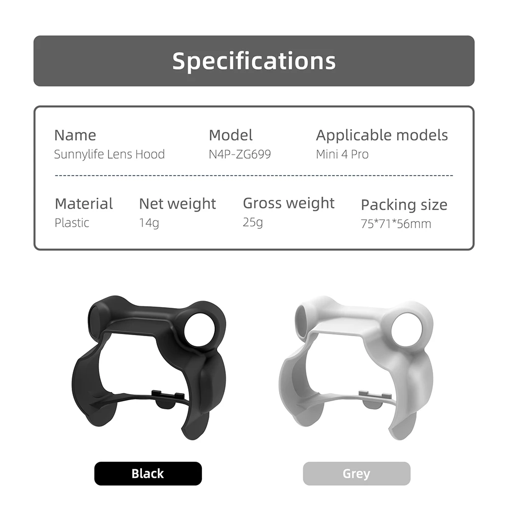 Pare-soleil DJI Mini 4 Pro - Anti-éblouissement Protecteur Objectif
