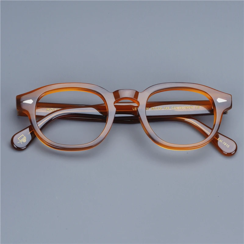 

2022 New Arrive Vintage Eyeglass Frame Import Harden Solid Acetate Retro Oval Design Women Men Lemtosh Style Original Quality