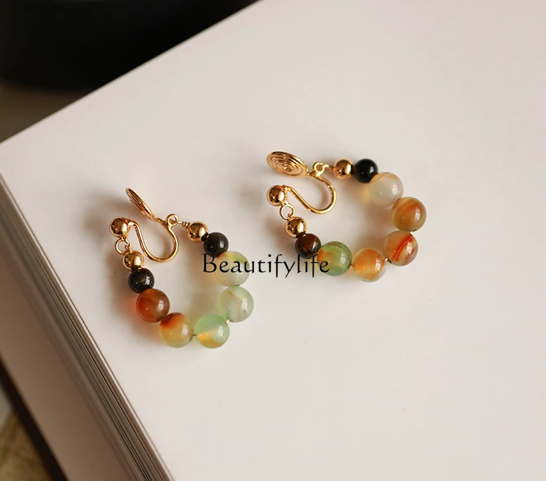 

Color Ear Clip without Piercing High Sense Graceful Earrings Spring and Summer