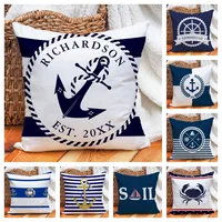 Custom Nautical Pillow Cover Personalized Boat Name Cushion Decorative Throw Pillow Case Home Decor for Sofa Bedroom Outdoor 1