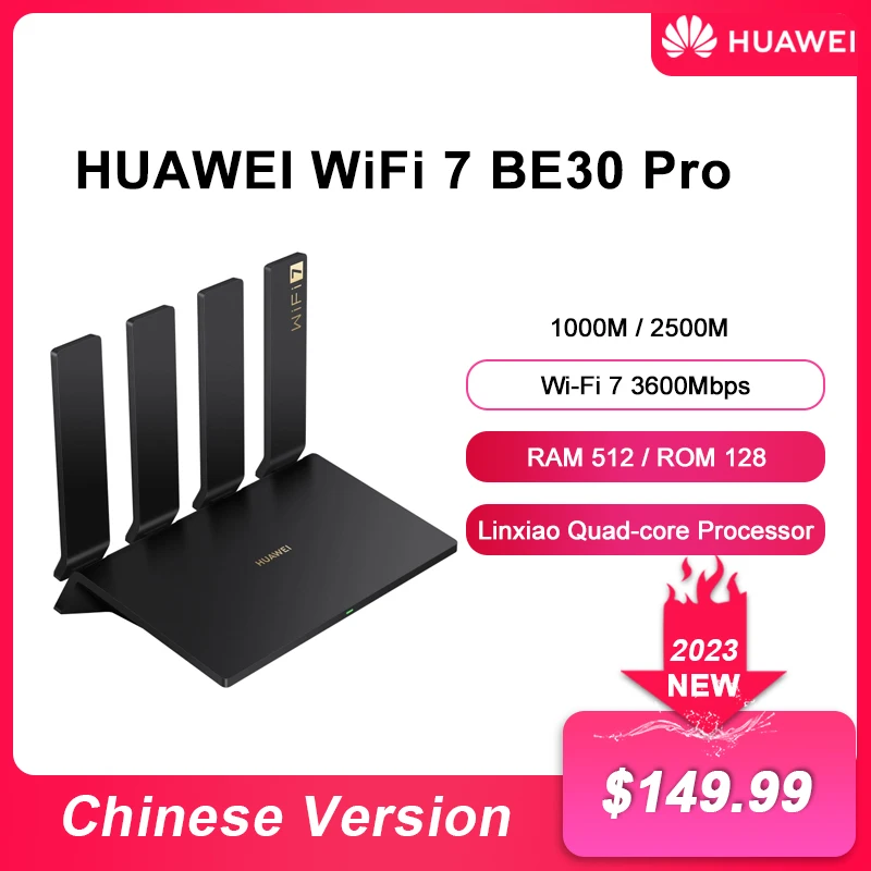 Originale Huawei Be3 Pro Wi-Fi 7 Router Dual Band Mesh Wi-Fi 7 + 3600Mbp 4K Qam Ripetitore Del Router Wireless Del Segnale A 8 Canali