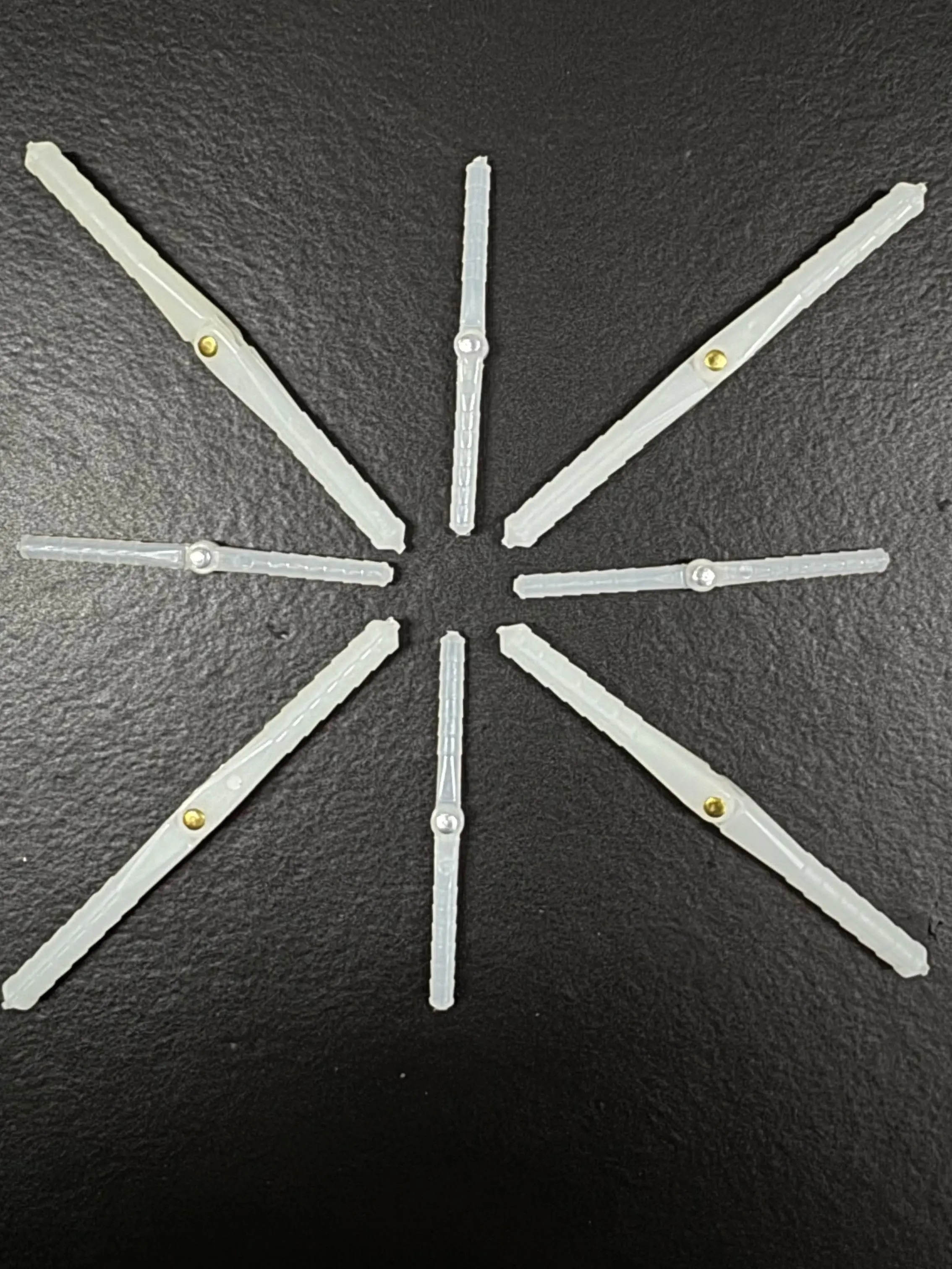 10 Stück superleichte Scharniere für RC-Flugzeuge, D2,5 x L48 x B10 mm und D4,5 x L67 x B12 mm, runde Modell-Flugmodellbauteile mit Drehzapfen – Detail 5