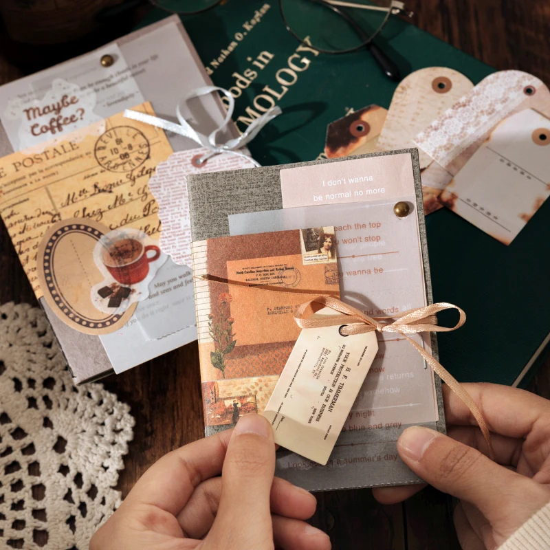 Decor Scrapbook PET Sticker Materials Paper Combo Kit DIY Junk Journal Collage Photo Album Vintage Stickers 200pcs/pack