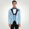 Men's 3 Piece Formal Business Tuxedo with Peak Lapel Slim Fit Smoking Suit Blazer for Wedding Party