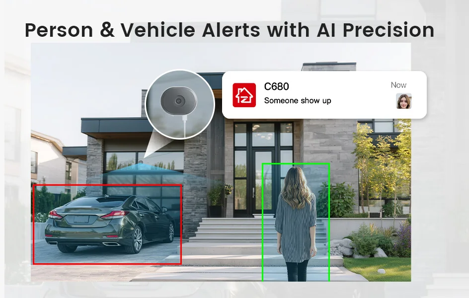 Camera protected indoors while monitoring outdoors