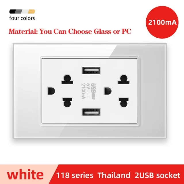Herepow 118 Series Thailand American Standard Dual USB Wall Socket