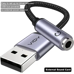 Premium USB - A to 3.5mm Audio Adapter with External Stereo Sound Card - 0.1m (3.5 - F to USB (0.1m))