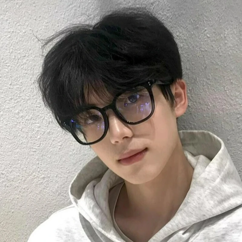 New Simple Large Frame Anti Blue Light Glasses Unisex Classic Square Black Clear Eyeglasses Computer Goggles Anti-UV Sunglasses