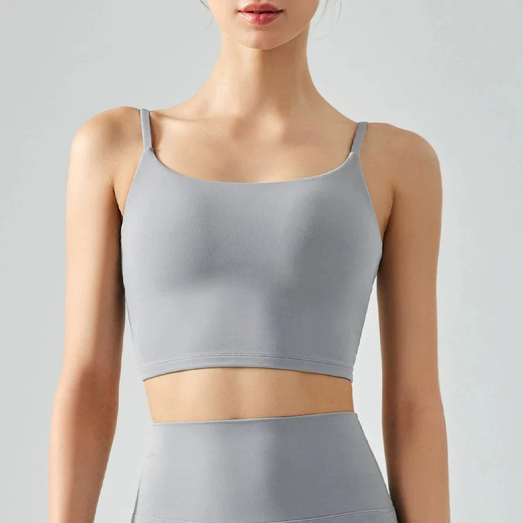 Damen Sommer Dünner Stoßdämpfender Push-Up Sport-BH U-förmiger Rücken Ohne Bügel Yoga-Anzug – Detail 5