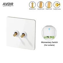 

Avoir Retro Curtain Switch White Stainless Steel Wall Light Momentary Toggle Switch LED Dimmer Ceiling Fan Usb Electrical Socket