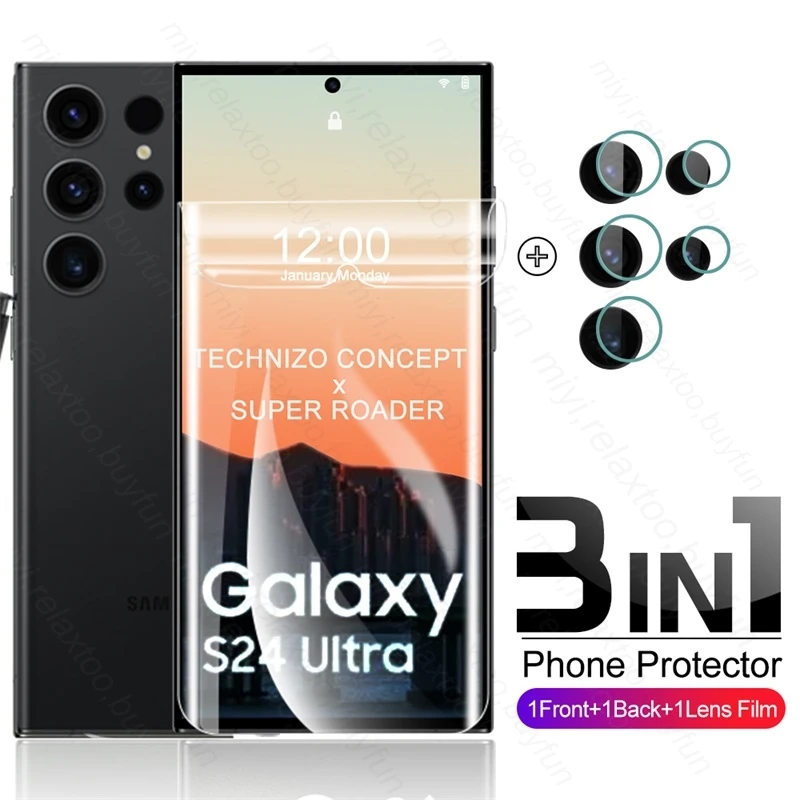 

Защитная пленка 3 в 1 для Samsung Galaxy S24 Ultra Plus Sumsung Galaxy S 24 S24Ultra S24 +