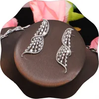 Ensemble de bijoux pour femmes, collier et boucles d'oreilles en zircone cubique, ensemble de bijoux de mariée pour femmes, accessoires pour fête de mariage 4