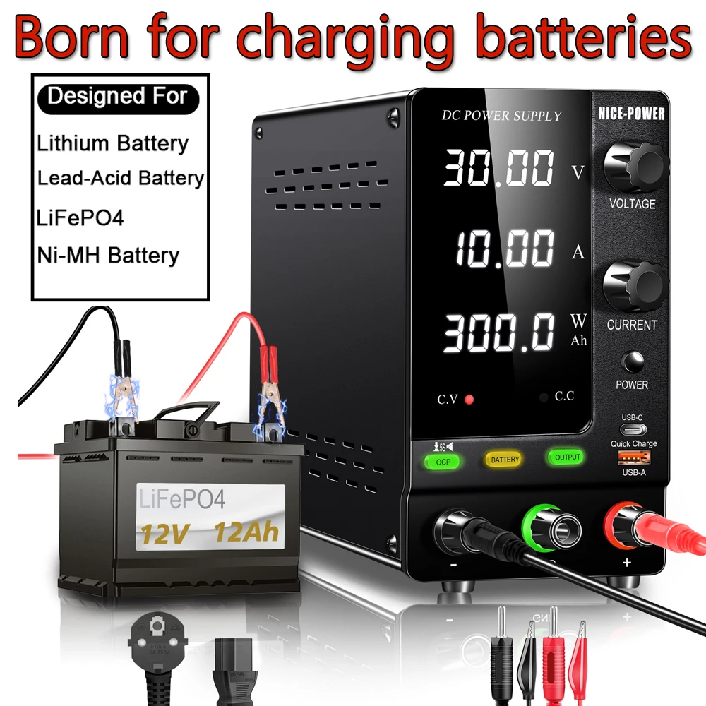 

Лабораторный источник питания 30 в 10 А с портом Type-C, Регулируемый источник питания 30 в 5 А Majored для зарядки аккумулятора, регулятор напряжения, Настольные электропитания для ремонта мобильных телефонов