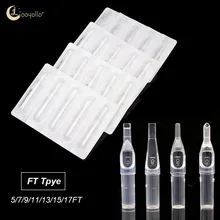 

50Pcs/box Disposable 5/7/9/11/13/15/17FT Transparent Tattoo Needle Plastic Tips Kit Tattoo Machine Sterile Nozzle