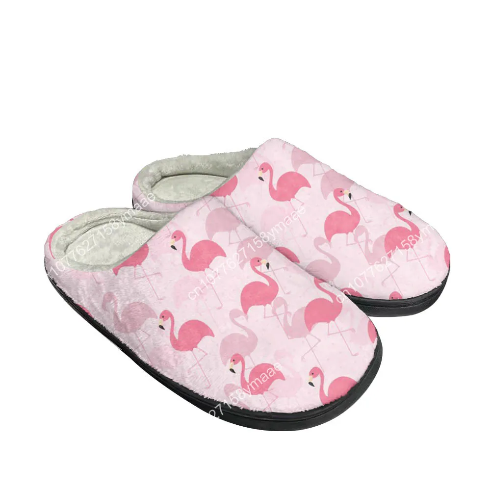 Hot Flamingo Fashion Cartoon Cotton Custom Slippers Mens Womens Sandals Plush Casual Keep Warm Shoes Thermal Comfortable Slipper