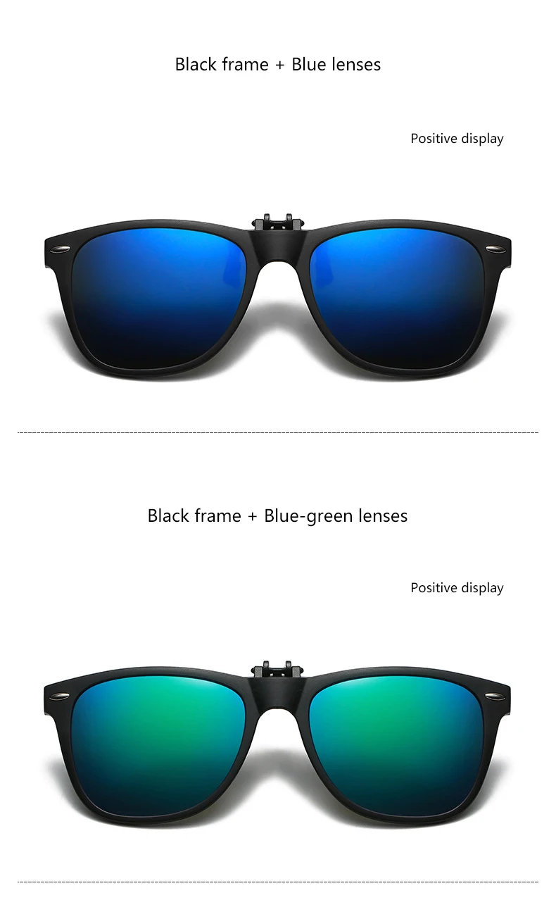 New TR90 Polarized Flip Up Clip on Sunglasses Men Women Photochromic Sunglasses Night Vision Anti Glare Driving Fishing_voghion.com