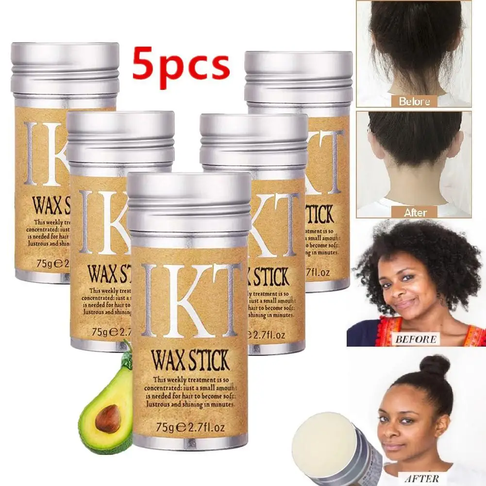 5Pcs 75G Strong Hold Hair Wax Stick Per Lo Styling Dei Capelli Parrucca Nodi Healer Gel Stick Sottile Baby Hair Perfect Line