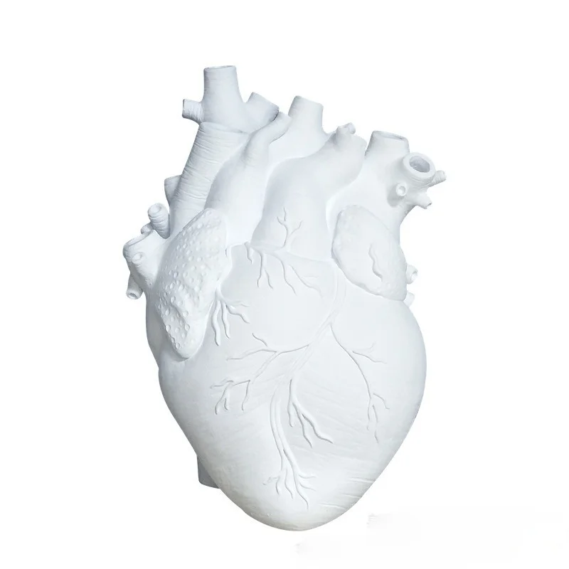 Heart Shape Flower Vase Resin Vase Dried Flower Container Vases Pots Body Sculpture Desktop Flower Pot Home Decoration Ornaments 6