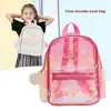 Transparent Backpack Adjustable Shoulder Strap Large Capacity Waterproof Heart Pattern Girls Teenage School Book Bag Stationery 4