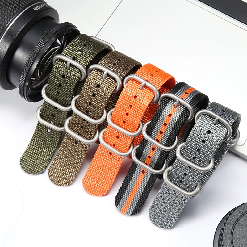 18Mm 20Mm 22Mm 24Mm Cinturino In Nylon Per Timex Seiko Band Five Rings Heavy Duty Buckle Uomo Donna Canvas Bracele Accessori Per Orologi