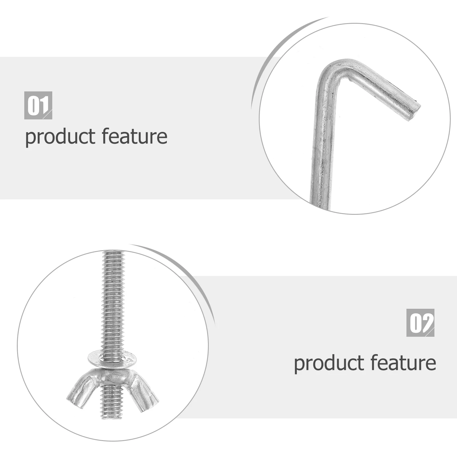 Sturdy Rack Bolt Bracket J Hook 1 Set