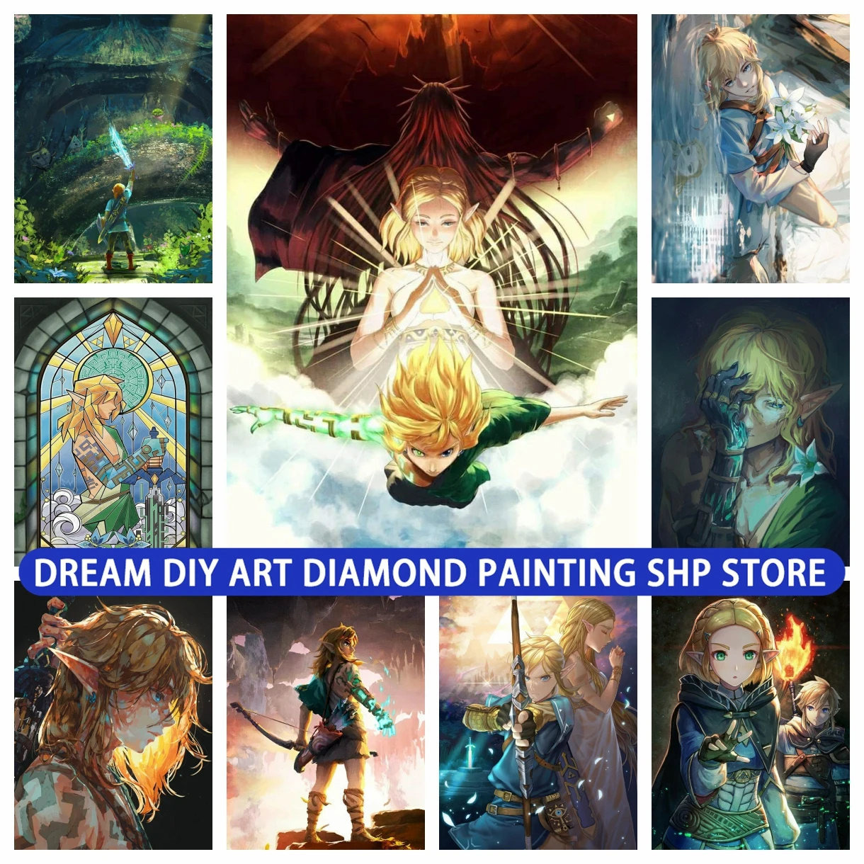 

5D Mosaic Dream DIY Art Diamond Painting Art Cartoon Zelda Cross Stitch Handmade Rhinestones Full Drill Round Square Embroidery