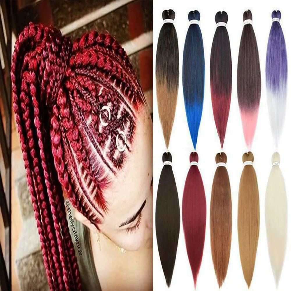 Braiding Hair Pre Stretched Synthetic Braids Extensions Jumbo Box Braid Beyond Yaki Straight Hair Bundles for Senegalese Twist