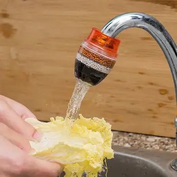 6 Layers Water Filter Tap Purifier Medical Stone Coconut Charcoal Nozzle For Faucet Household  Kitchen Bathroom Mixer Aerator