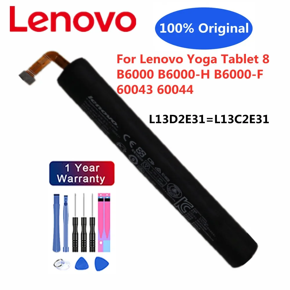 

6000 мАч L13C2E31 оригинальный аккумулятор Tab L13D2E31 для Lenovo Yoga Tab 8 Tablet 8 B6000 B6000-H 60044 60043 аккумулятор