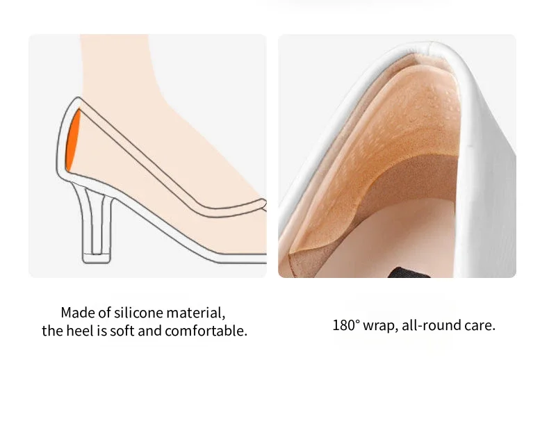 1 Paar / 2 Paar transparente Silikon-Absatzschutzpads für High Heels, Damen-Schuh-Absatzpolster, Fußpflege, rutschfeste Innensohle – Detail 5