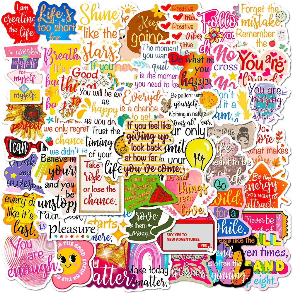 10/30/50/100 шт. Наклейки с мотивационными фразами в стиле INS для детей, Вдохновляющие наклейки на жизнь, сделай сам, кабинет, скрапбукинг