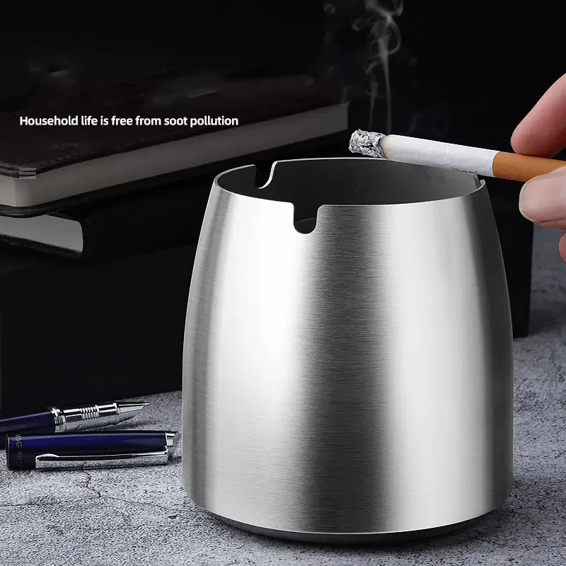 Stainless Steel Ashtray with Lid Cigarettes Windproof Outdoor Cigar Desktop Smoking Ash Holder Accessories cigarettes ashtray,stainless steel ashtray,metal ashtray