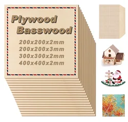 Basswood Sheets for Crafts and Laser Engraving - Premium Plywood Board for DIY Projects (400x400x3mm)