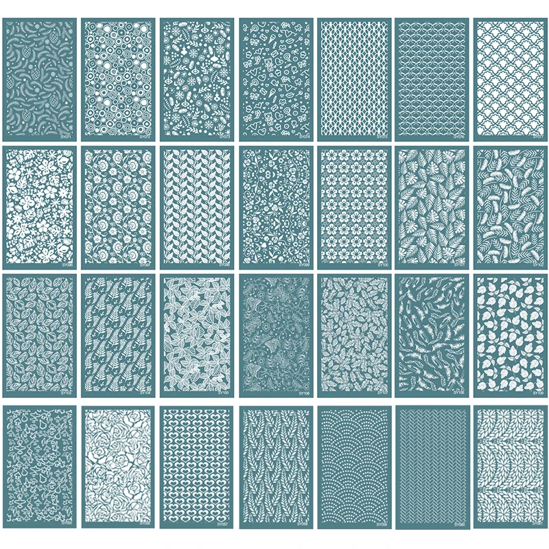 22styles Silkscreen Polymer Stencils For Clay Reusable Silk Screen