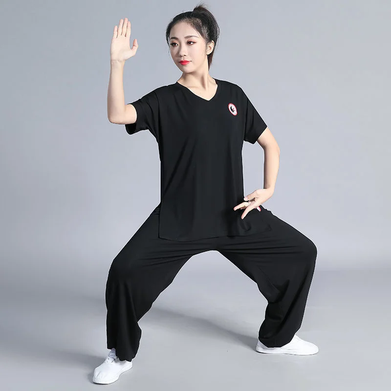 Tai chi clothing Chinese women suit Chinese Style Tai Chi Suit Men Women Spring Summer Performance Suit Middle-aged Old Practice Martial Arts Dress Kung Fu Uniform