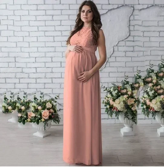 

New Elegence Maternity Dresses Long Pregnancy Photography Dress Maternity Gown For Pregnant Women Photo Shoot Props