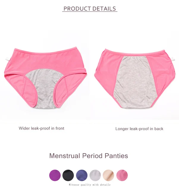 Women Menstrual Panties Comfort Leak Proof Underwear Physiological Pants  For Women Girls New-4XLMelon Red 