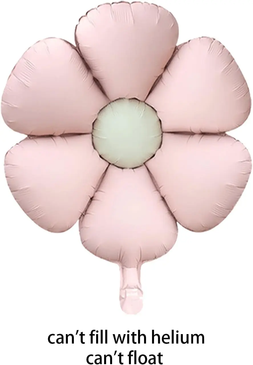 6 Stück Matt Rosa Candy Daisy Ballons Sonnenblumen-Gänseblümchen Aluminiumfolie Ballons für Mädchen Babyparty Geburtstag Hochzeit Dekoration – Detail 2
