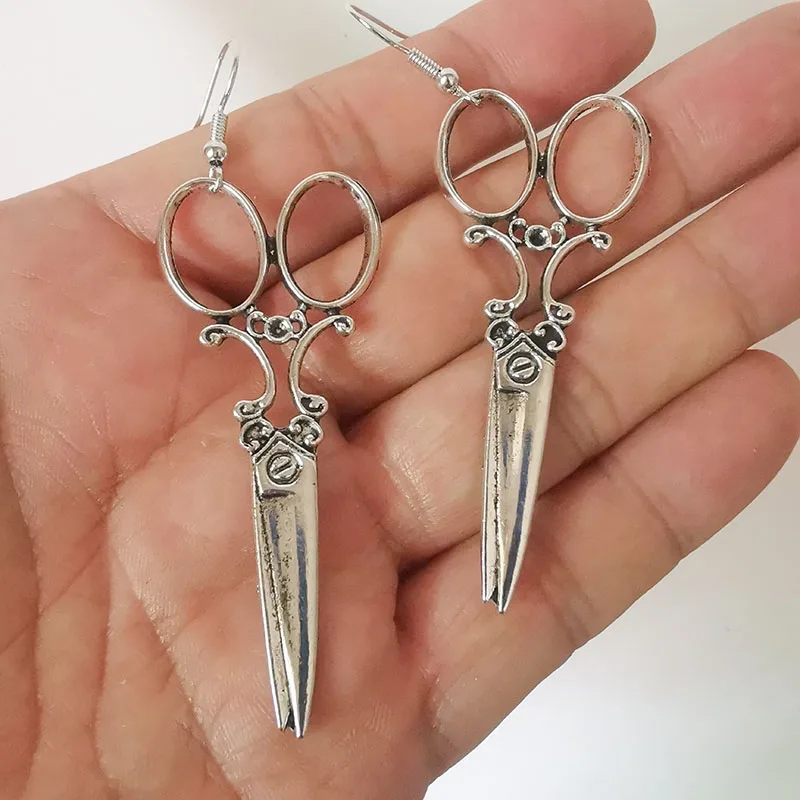 Large Scissor Dangle Drop Earrings For Women