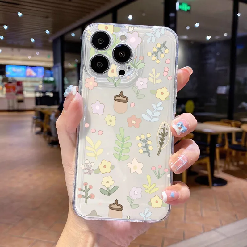 Daisy Flower Clear Silicone Phone Case Cover