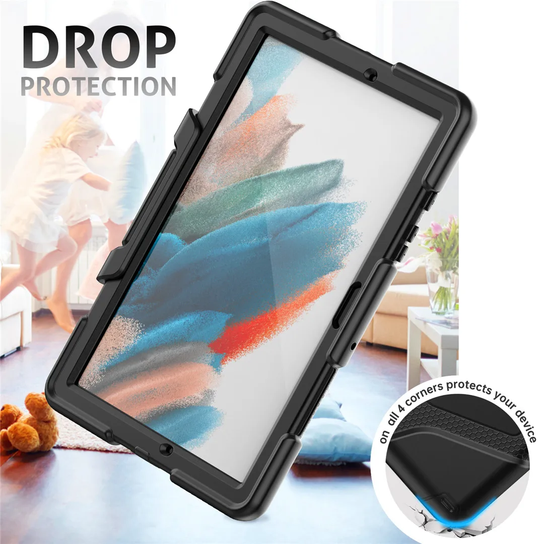For Samsung tab a8 silicon case Funda Tablet samsung Galaxy Tab A8 2021  SM-X205 SM-X200 10.5” Shockproof Hard case Stand Cover - AliExpress